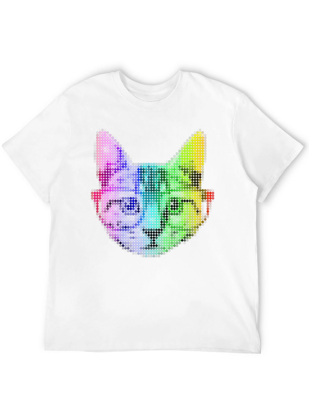 Pixel Cat T-Shirt: Cool Rainbow Cat Tee