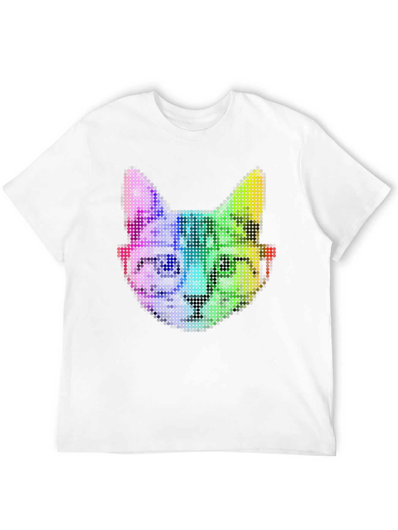 Pixel Cat T-Shirt: Cool Rainbow Cat Tee