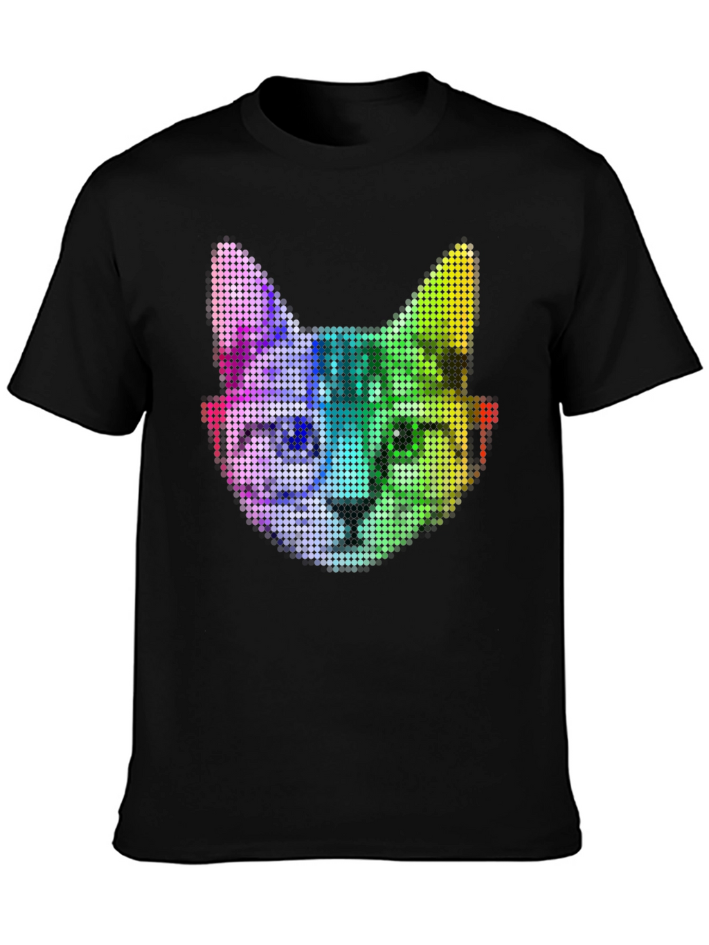 Pixel Cat T-Shirt: Cool Rainbow Cat Tee