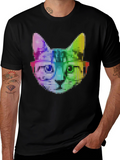 Pixel Cat T-Shirt: Cool Rainbow Cat Tee