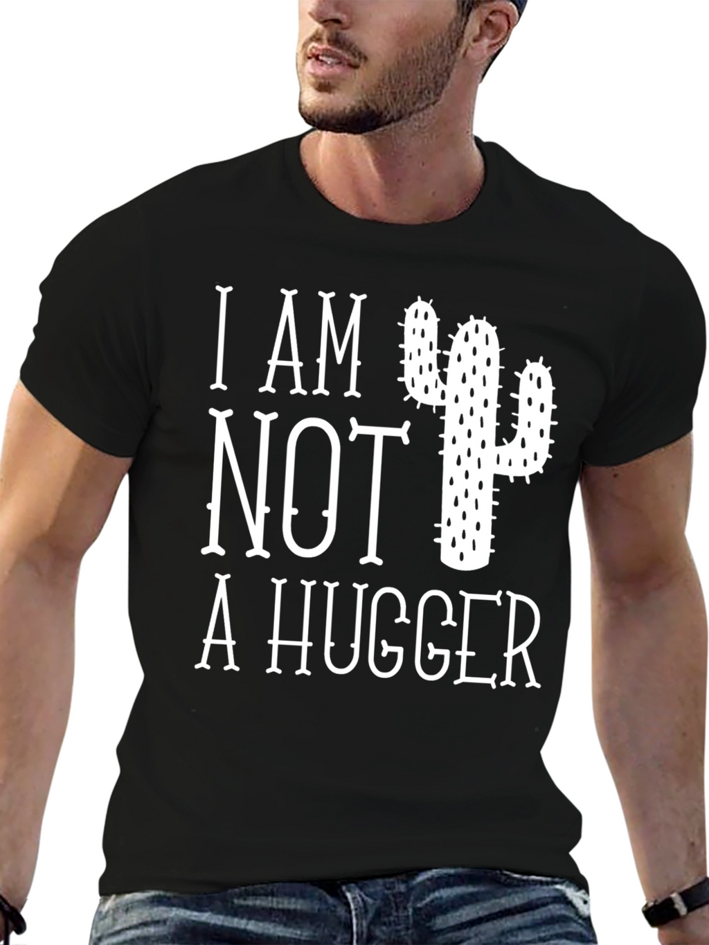 I Am Not A Hugger Cactus Graphic T-Shirt