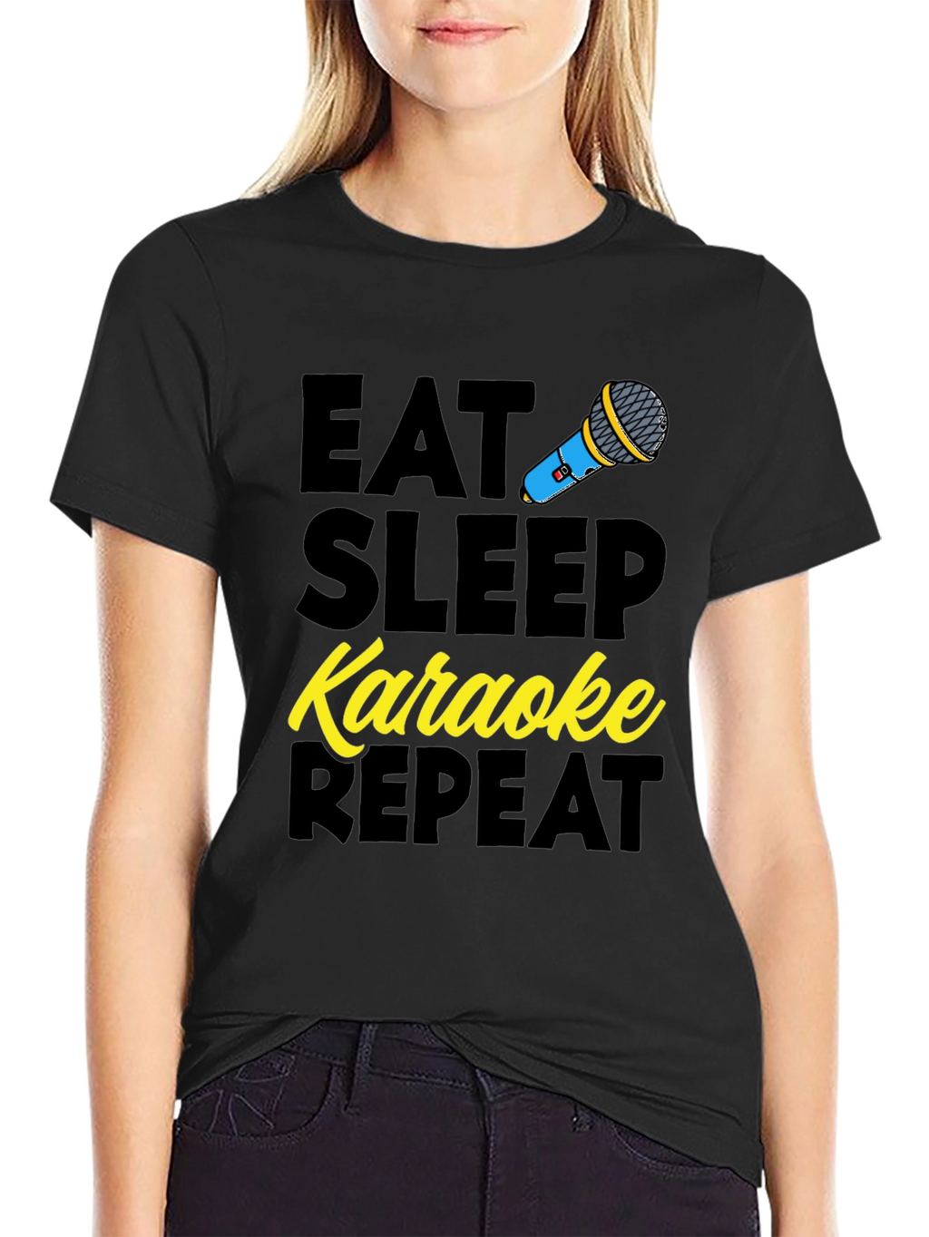 Eat Sleep Karaoke Repeat Graphic Tee
