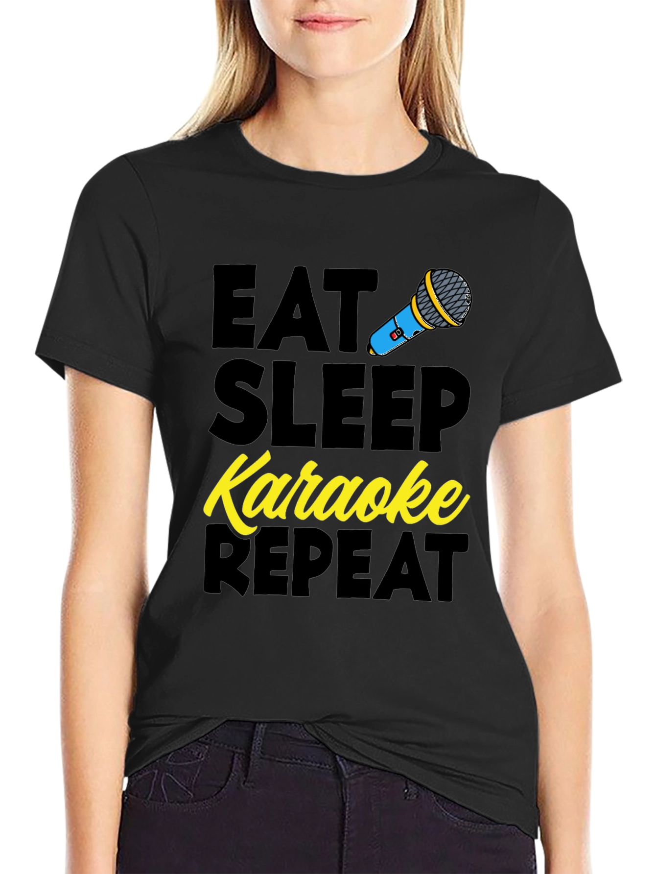 Eat Sleep Karaoke Repeat Graphic Tee