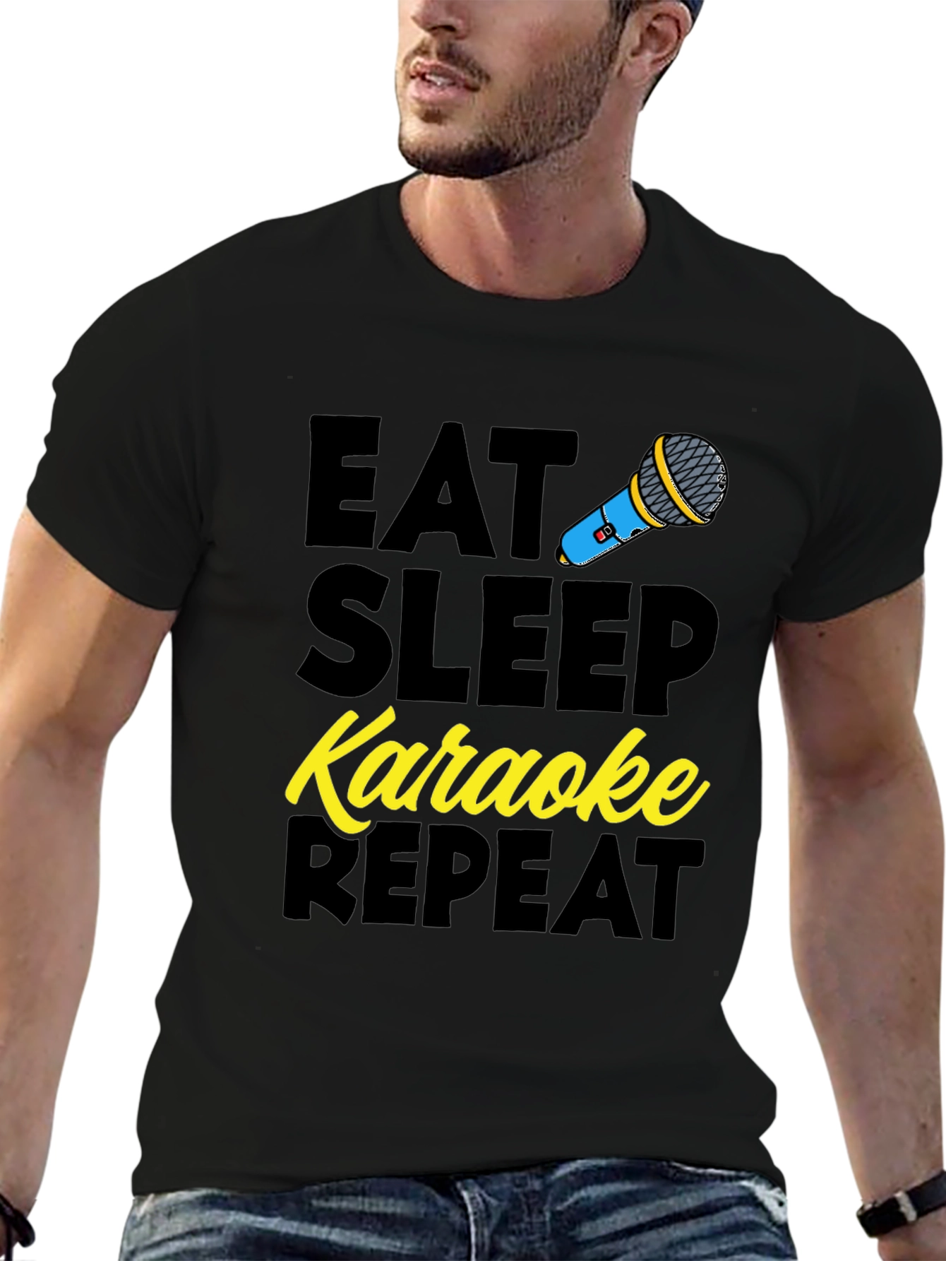 Eat Sleep Karaoke Repeat Graphic Tee