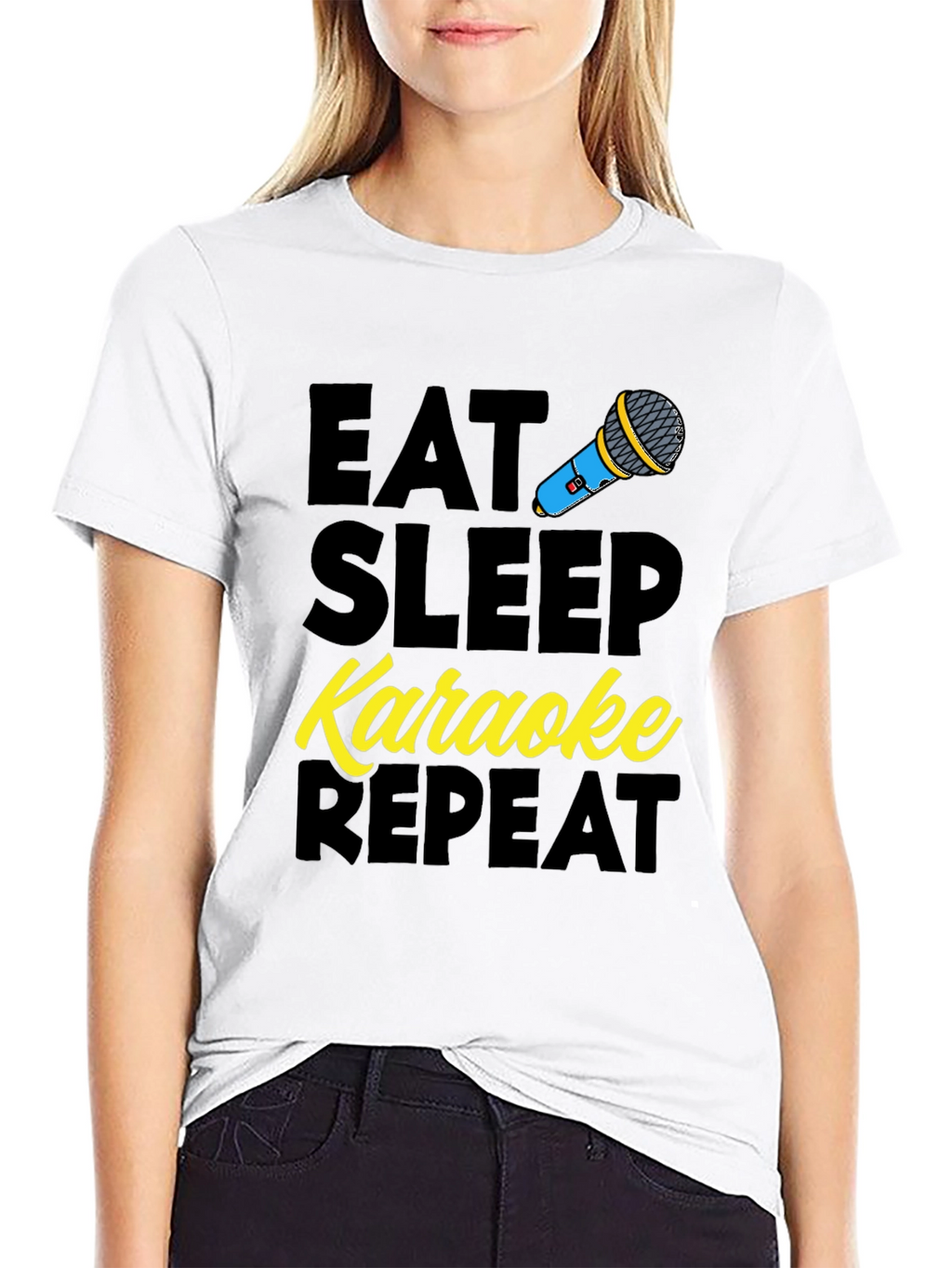 Eat Sleep Karaoke Repeat Graphic Tee