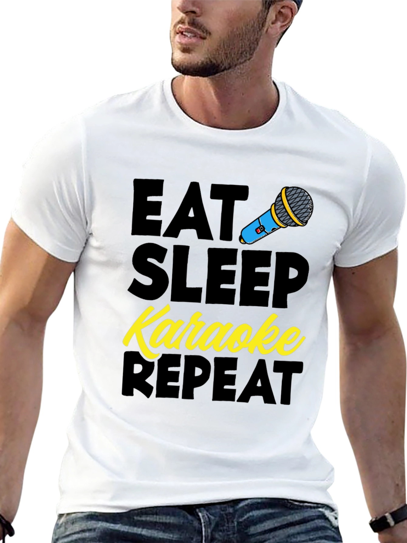 Eat Sleep Karaoke Repeat Graphic Tee