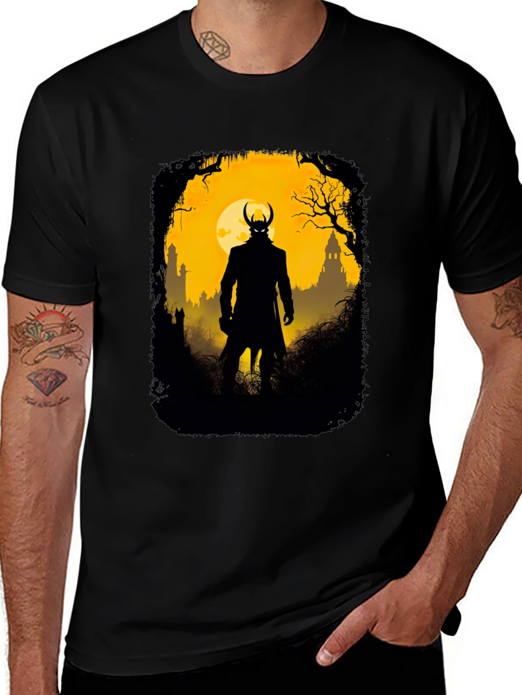 Silhouette Villain Graphic Tee - Black