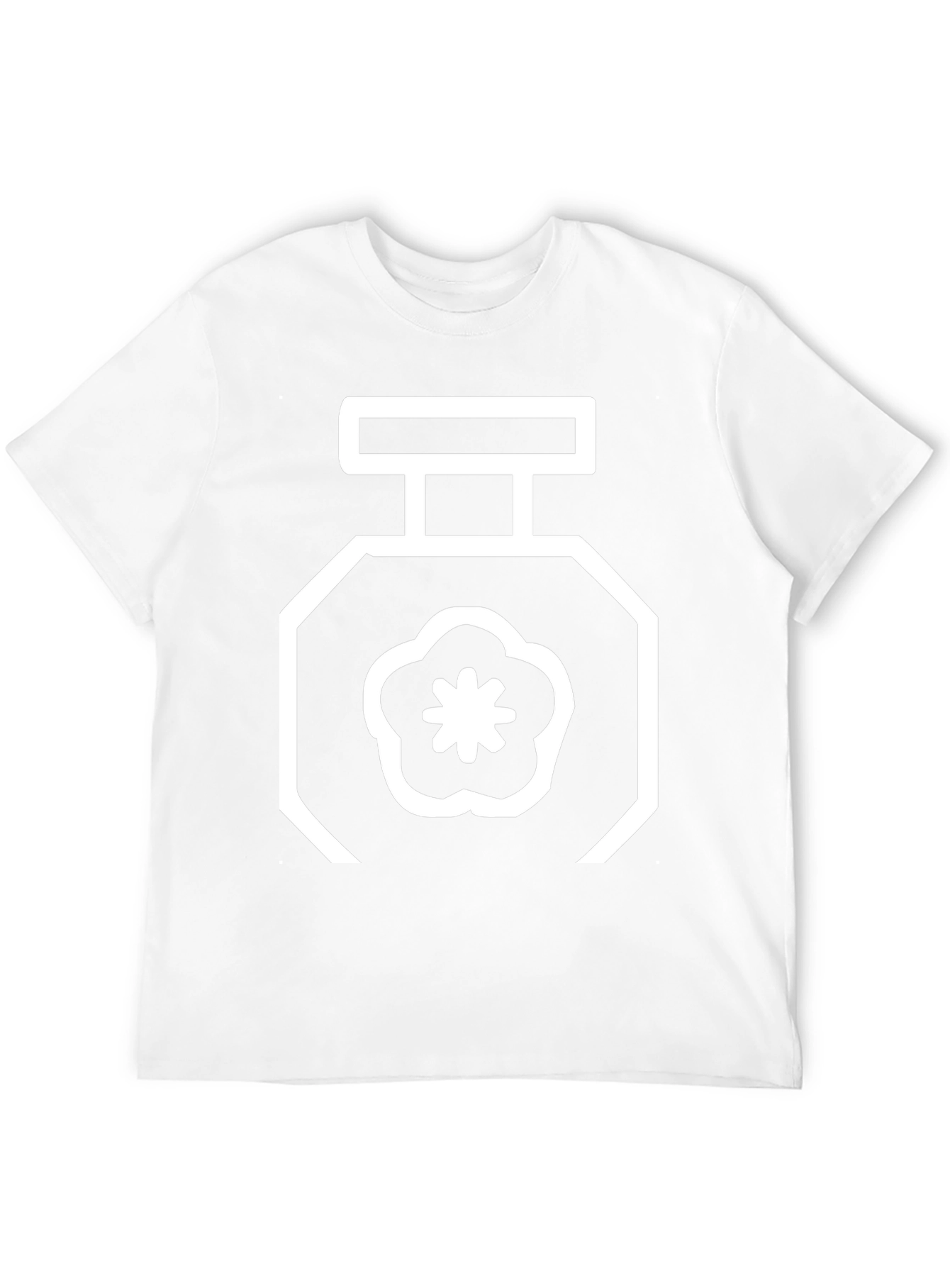 Floral Perfume Bottle Graphic Tee - Black