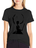 Mens Black Graphic Print Crew Neck T-Shirt