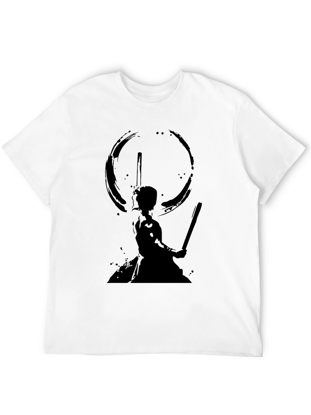 Mens Black Graphic Print Crew Neck T-Shirt