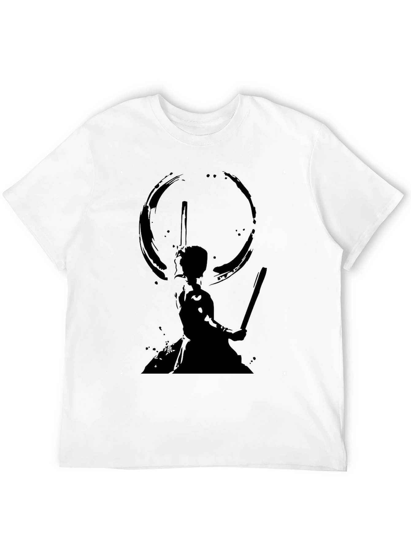 Mens Black Graphic Print Crew Neck T-Shirt