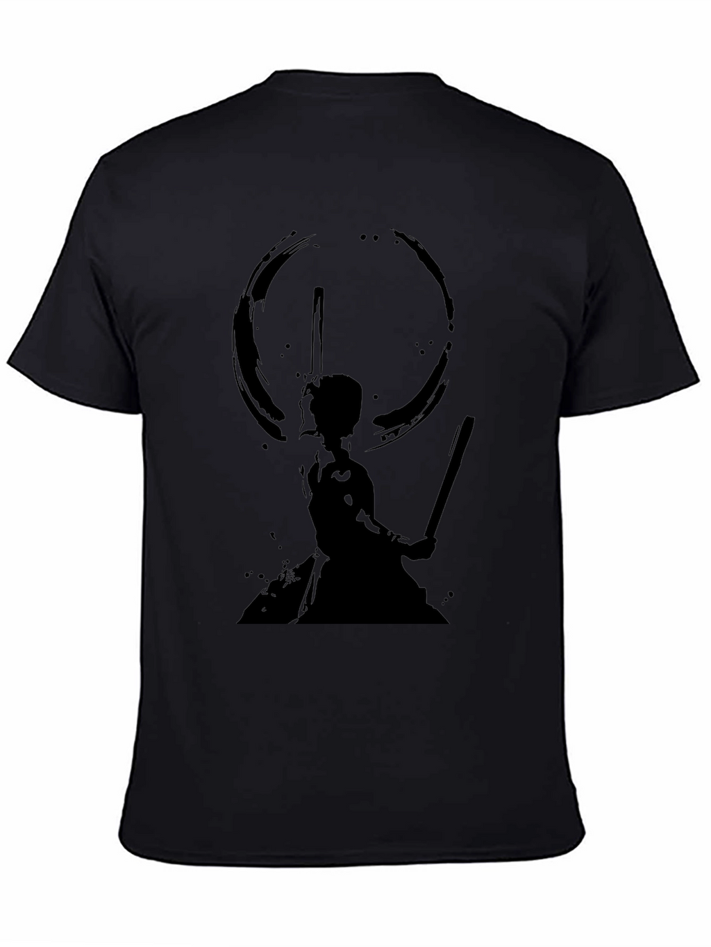 Mens Black Graphic Print Crew Neck T-Shirt