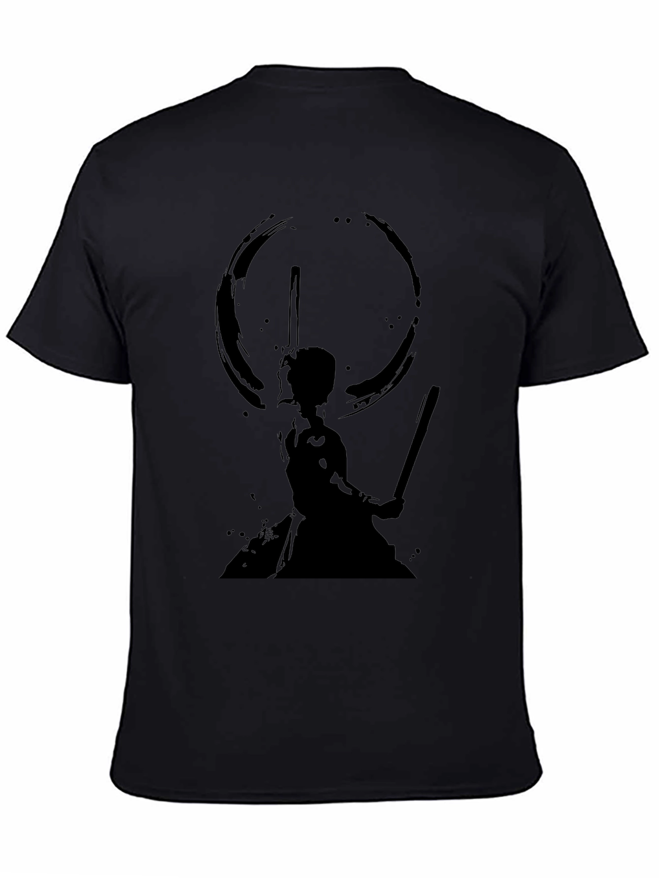 Mens Black Graphic Print Crew Neck T-Shirt