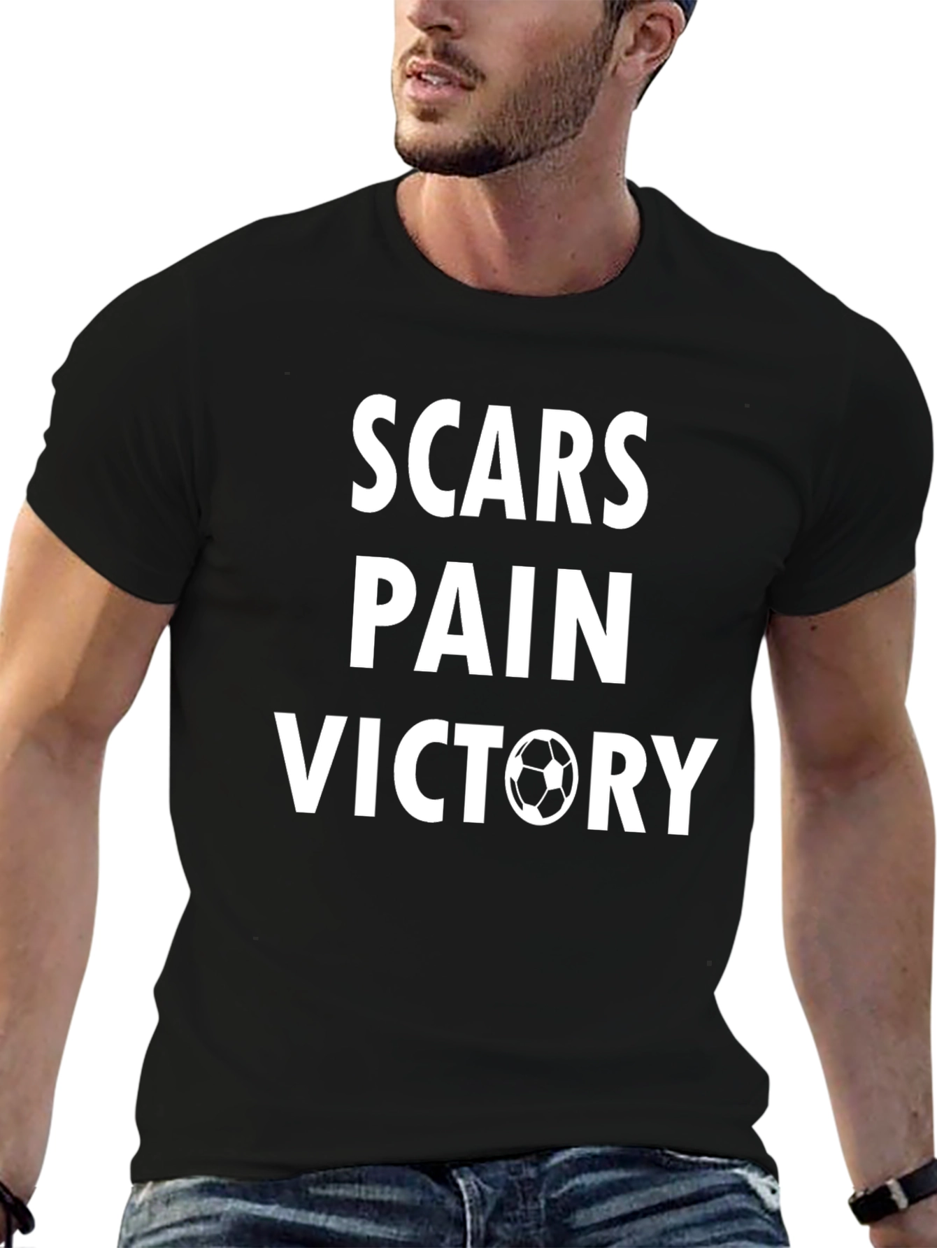 Scars Pain Victory Soccer Graphic T-Shirt