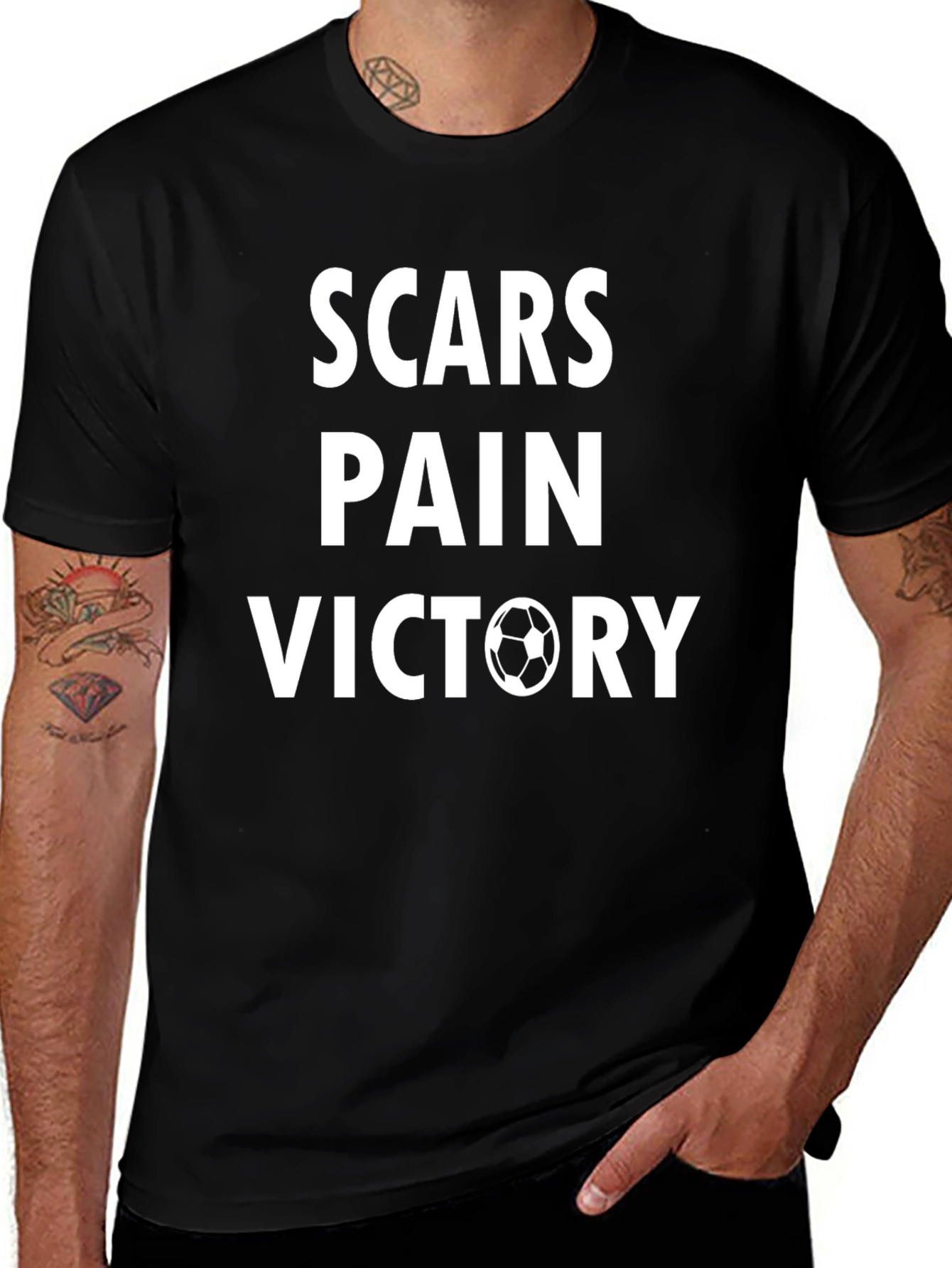 Scars Pain Victory Soccer Graphic T-Shirt