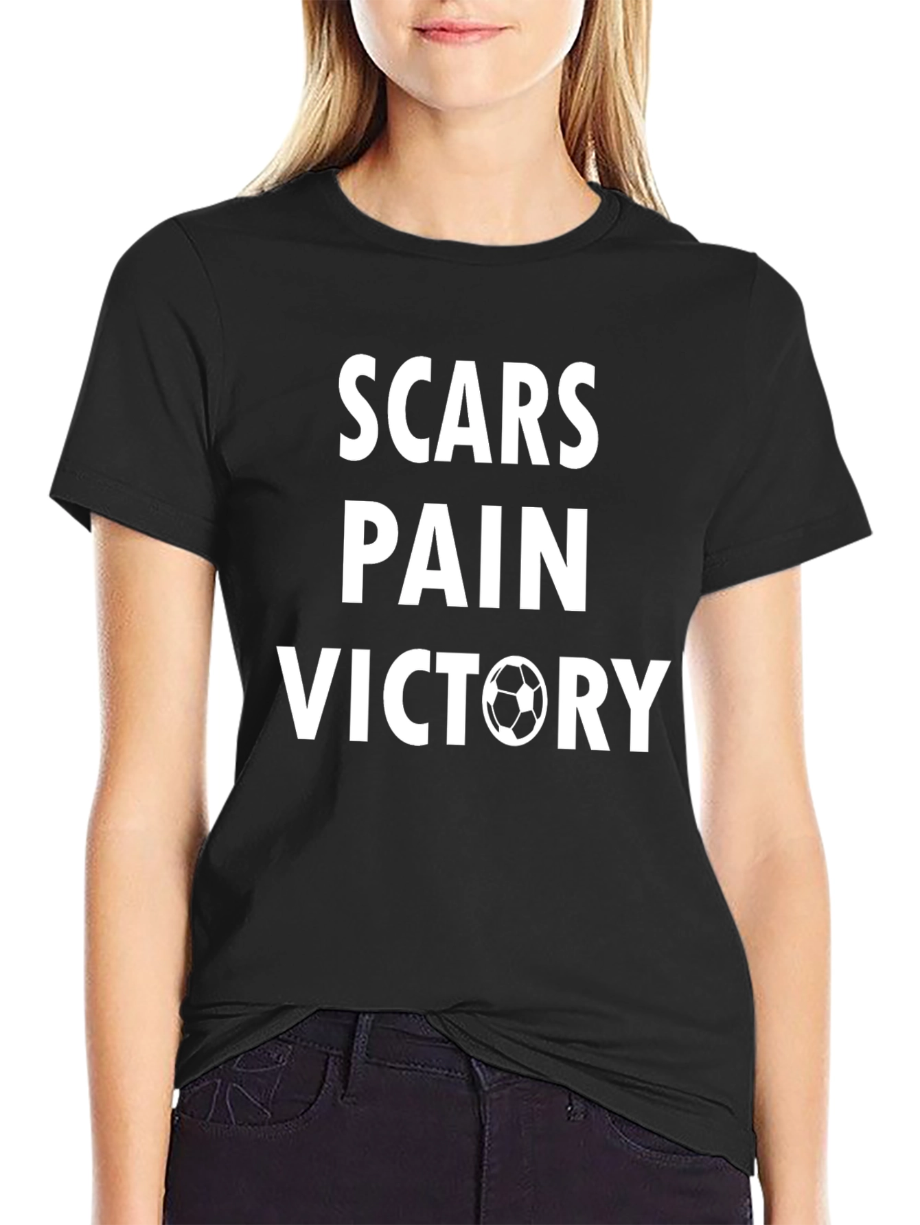 Scars Pain Victory Soccer Graphic T-Shirt