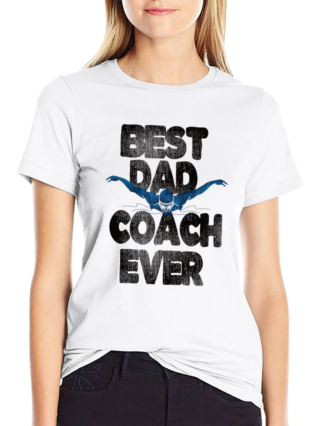 Best Dad Coach Ever T-Shirt - Swimmer Gift