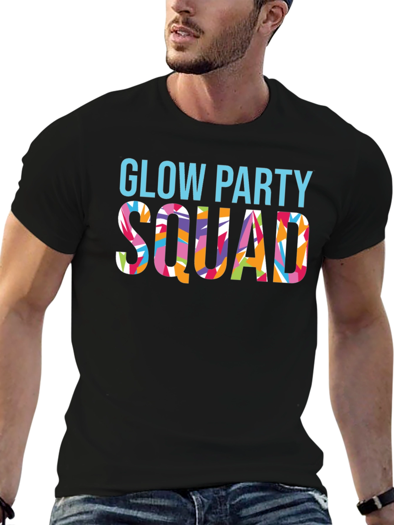 Glow Party Squad Graphic Tee - Fun & Vibrant Design