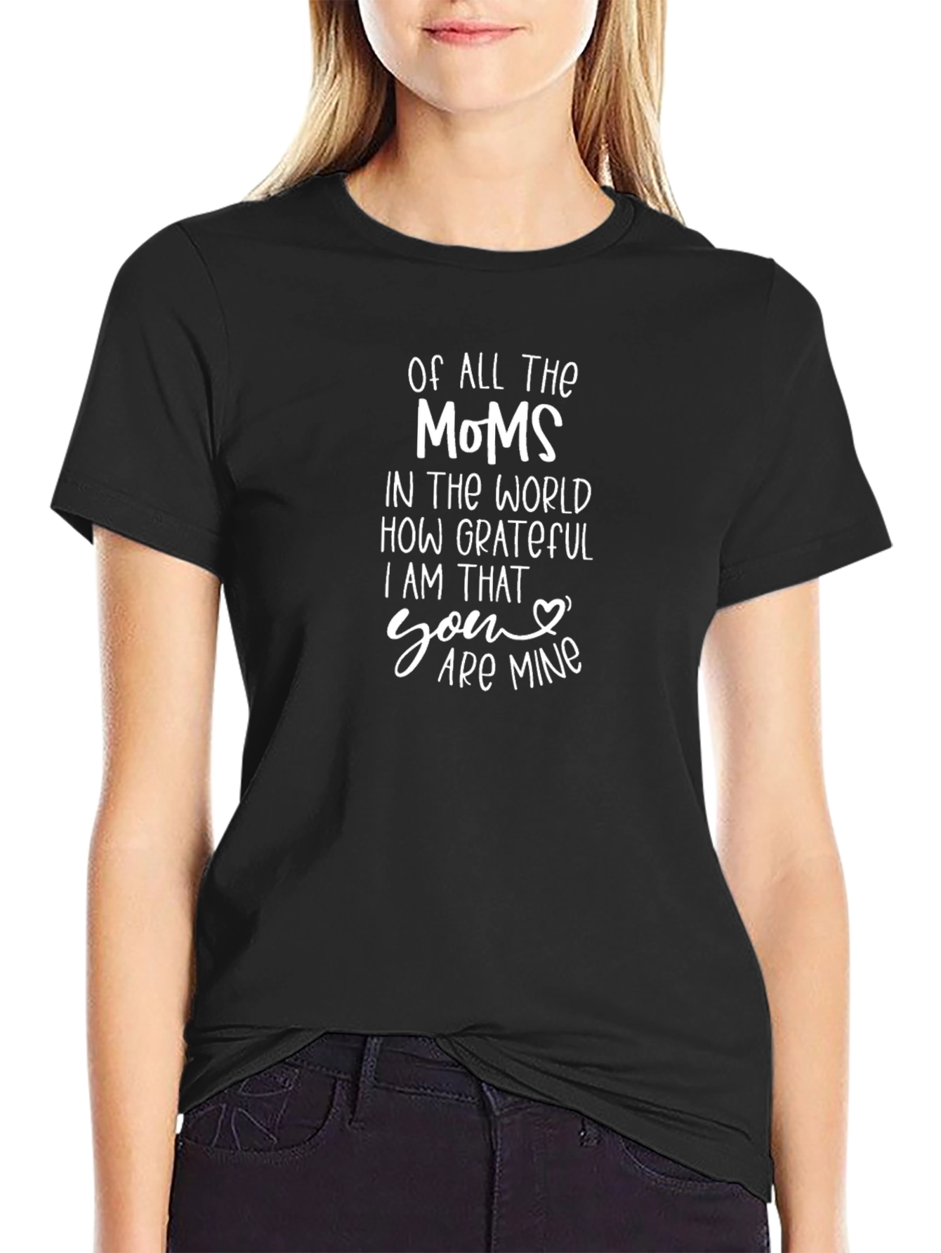 Grateful Mom T-Shirt - Black Cotton