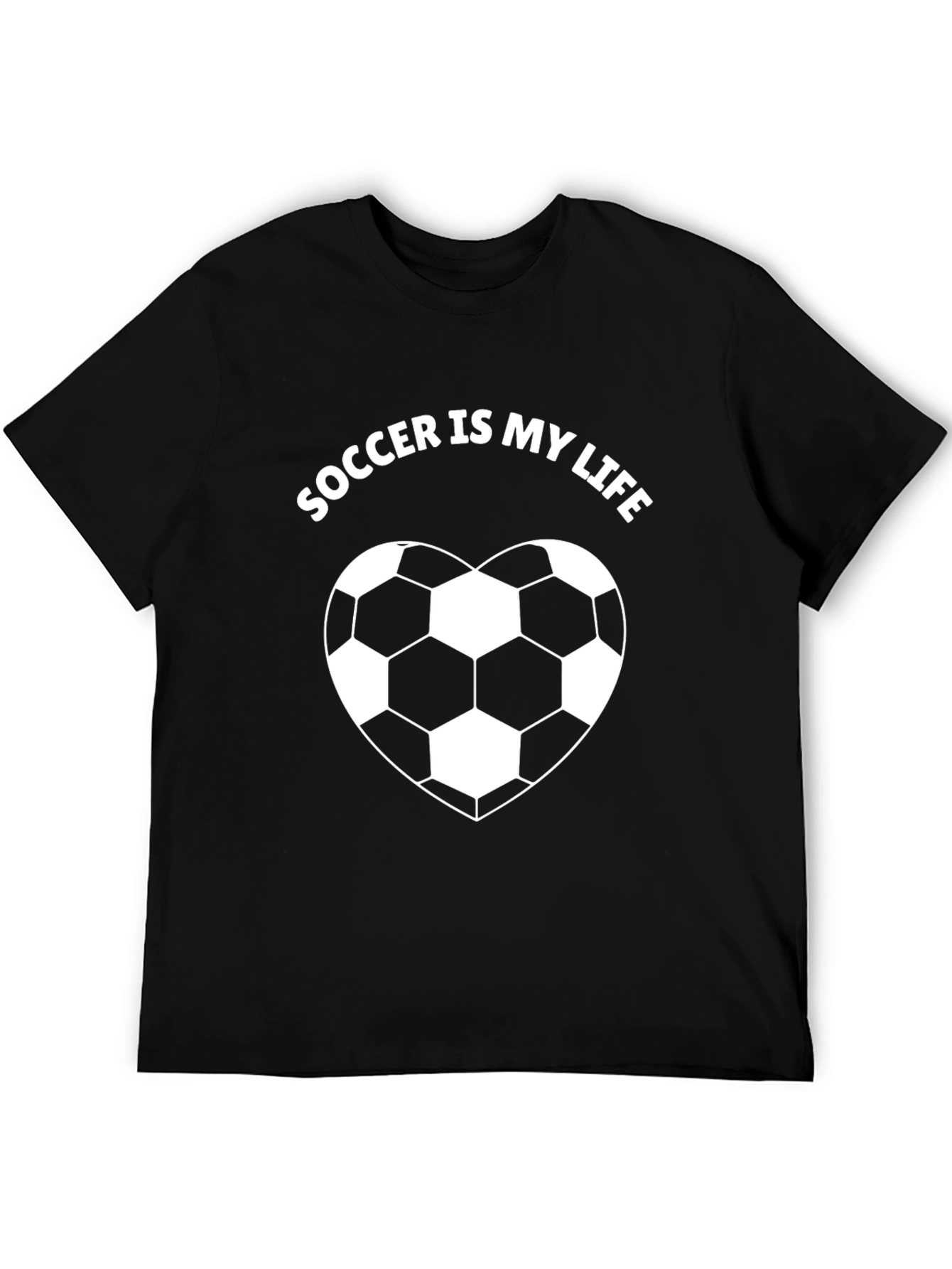 Soccer is My Life Black Graphic T-Shirt