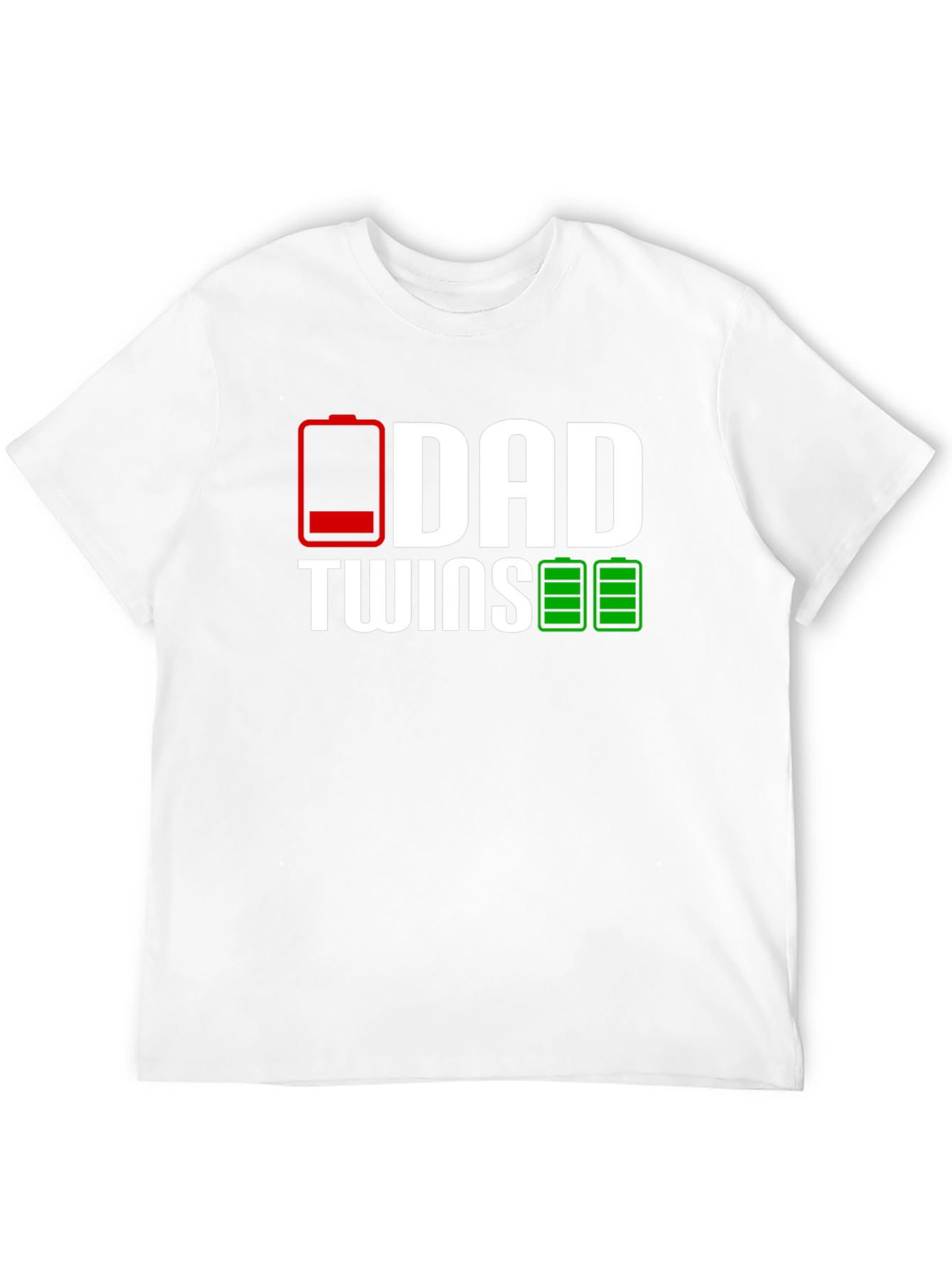 Dad Twins Low Battery T-Shirt - Black