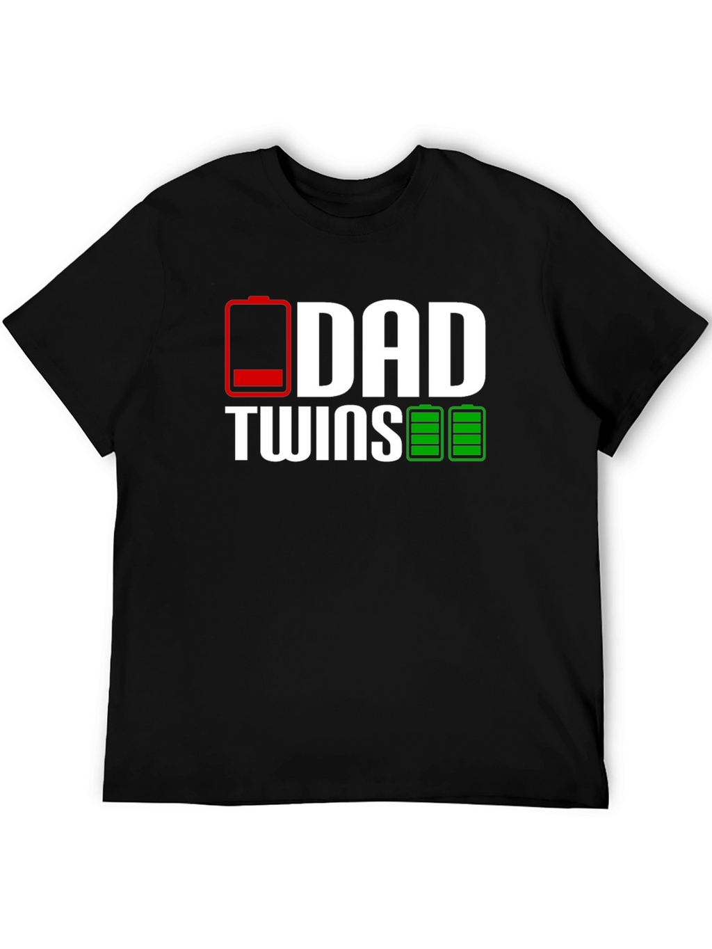 Dad Twins Low Battery T-Shirt - Black