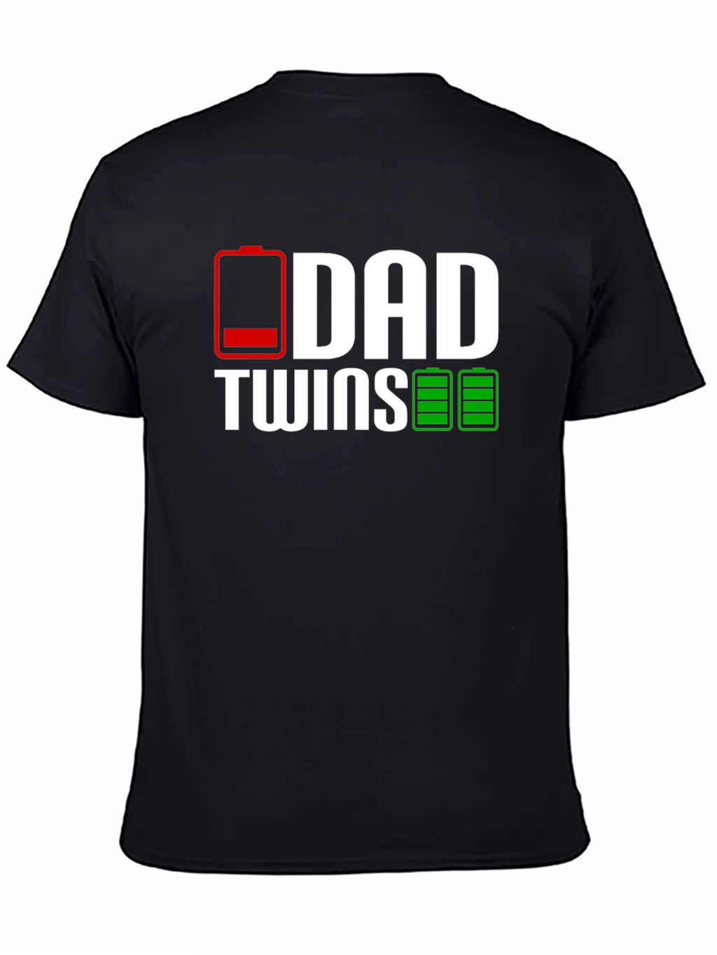 Dad Twins Low Battery T-Shirt - Black