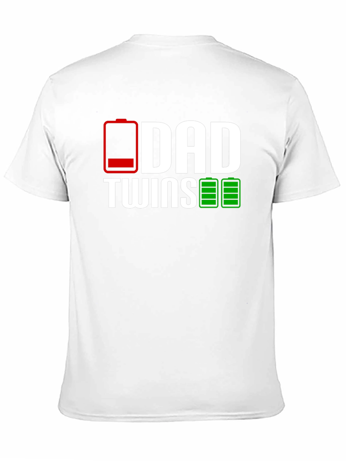 Dad Twins Low Battery T-Shirt - Black