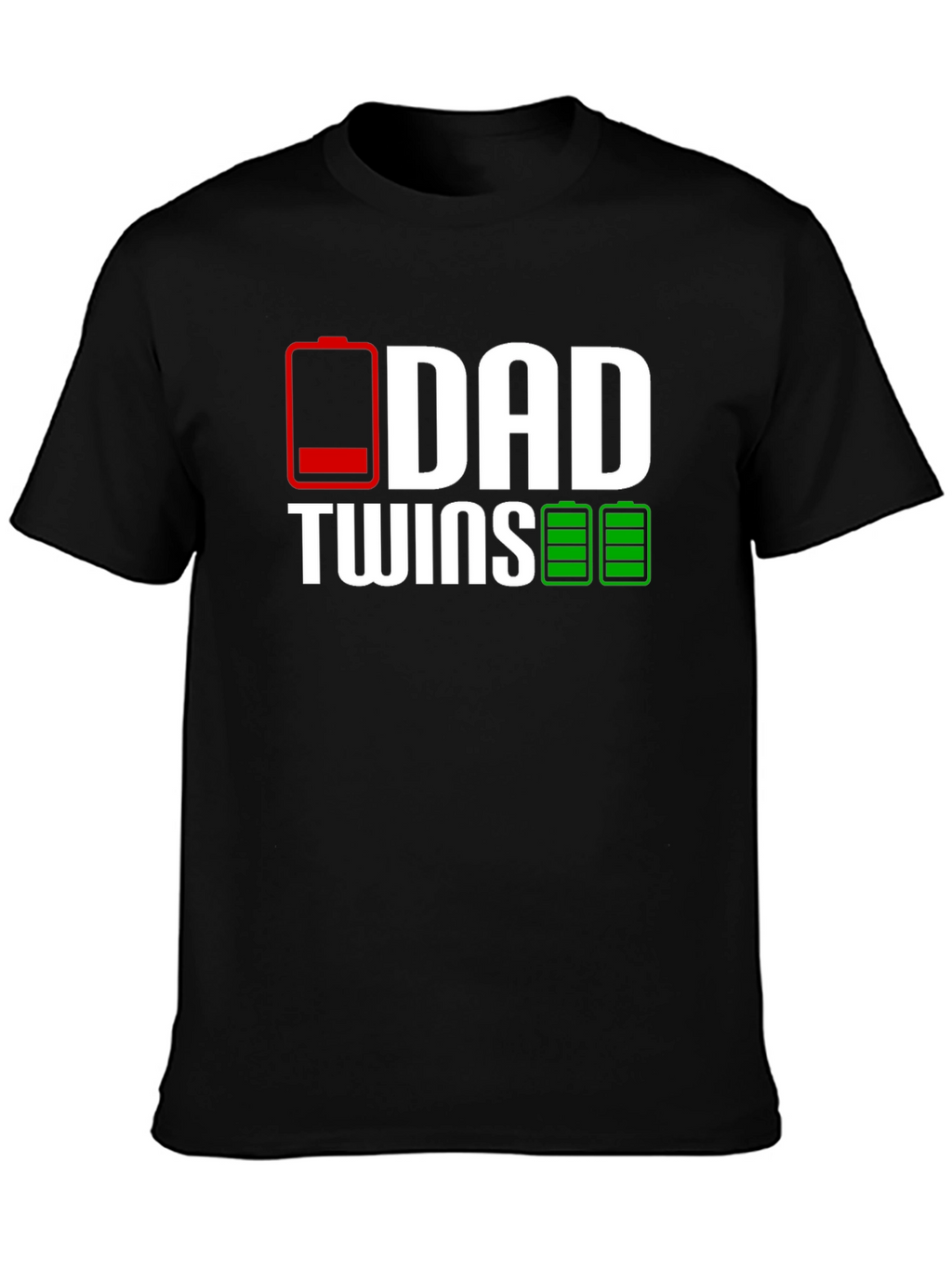 Dad Twins Low Battery T-Shirt - Black