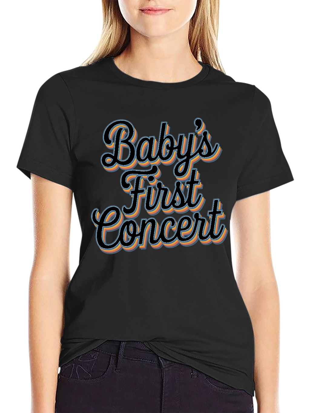 Babys First Concert Black Graphic Tee
