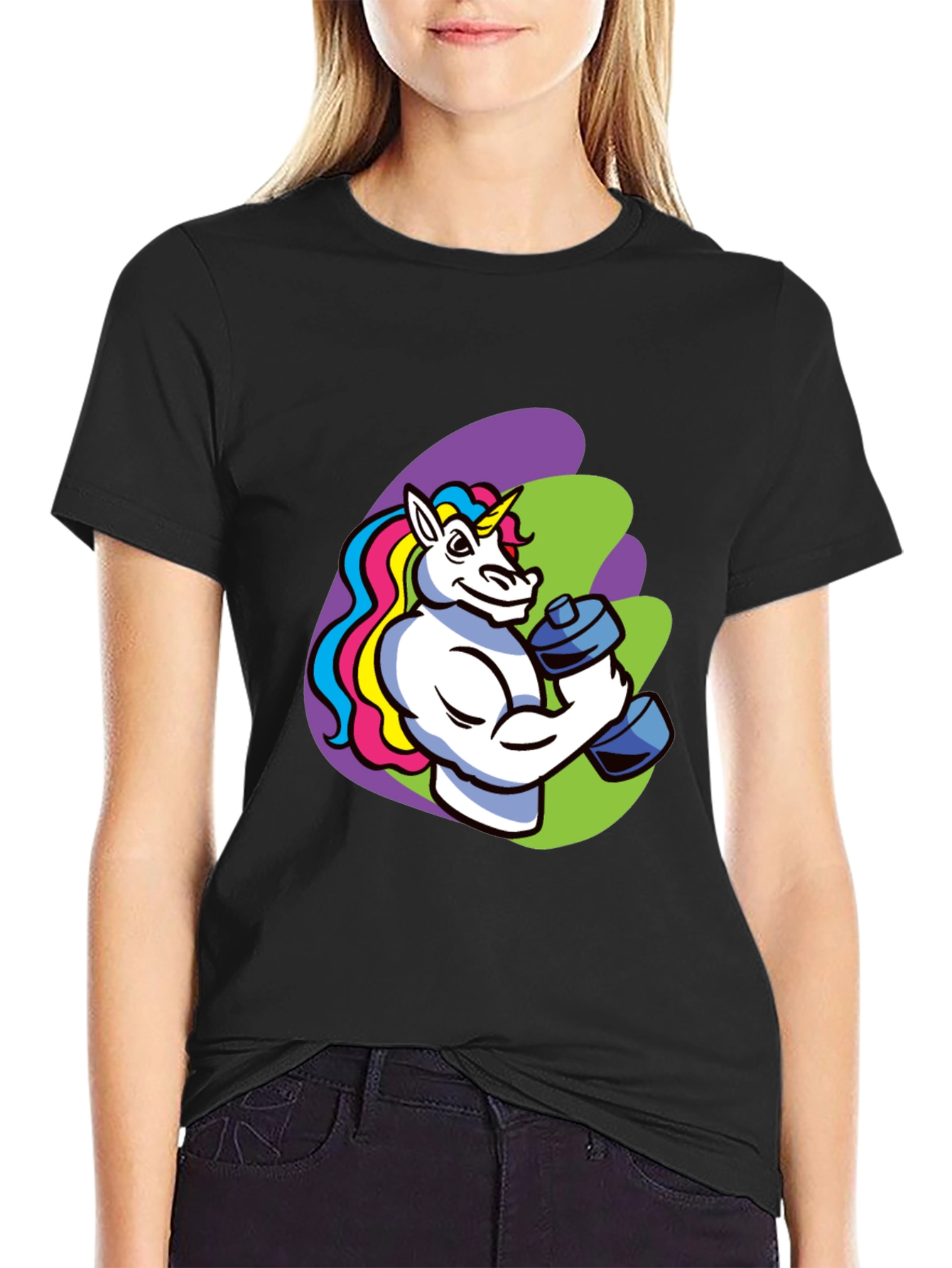 Unicorn Gym Black T-Shirt for Men