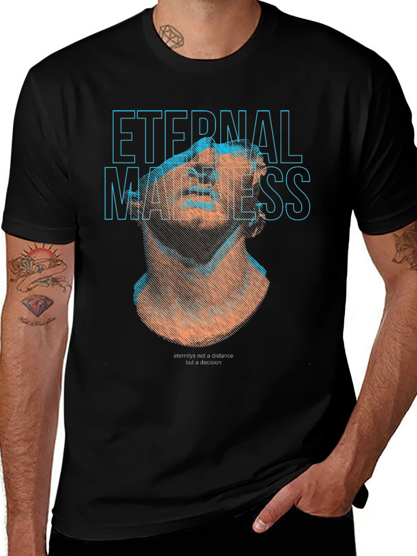 Eternal Madness Graphic Print Black T-Shirt