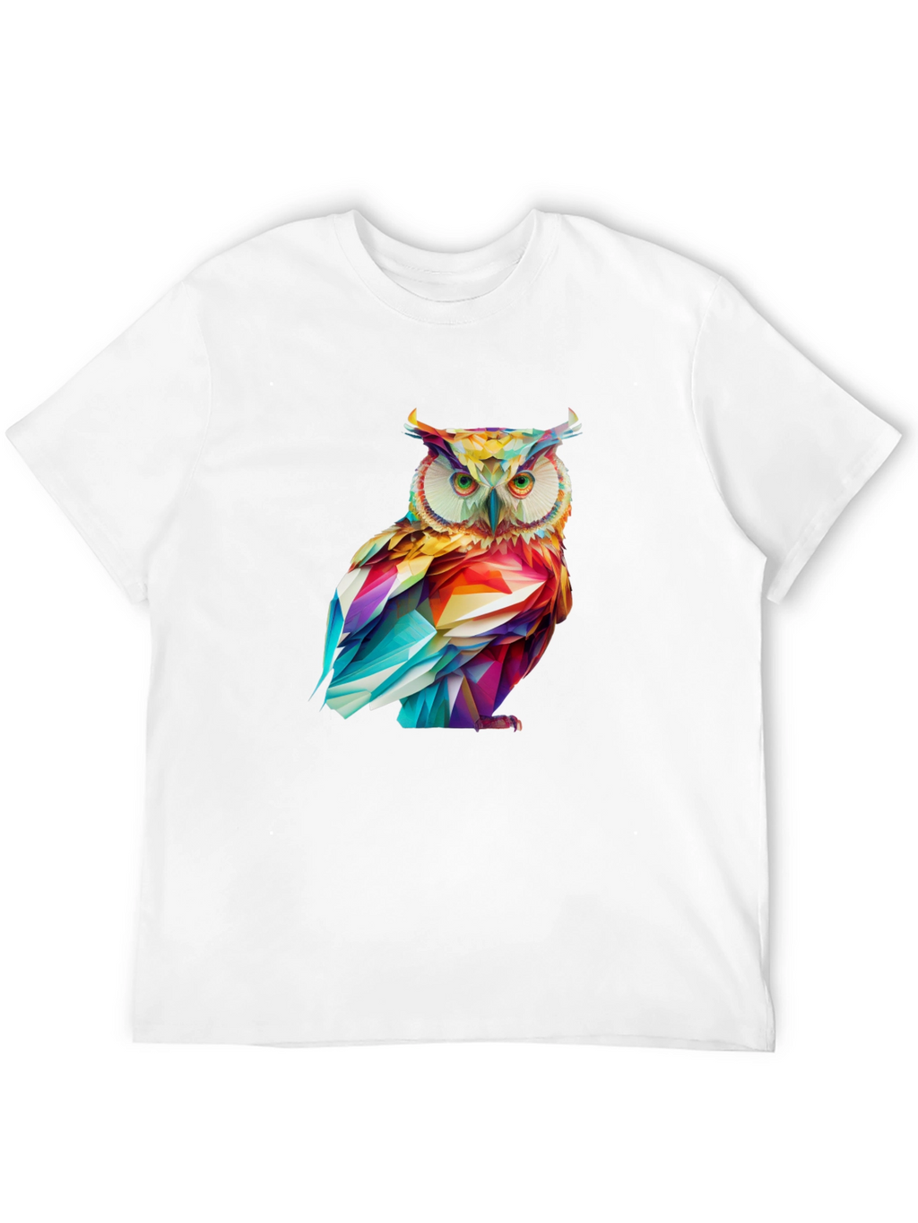 Geometric Owl Graphic Tee - Stylish Mens T-Shirt