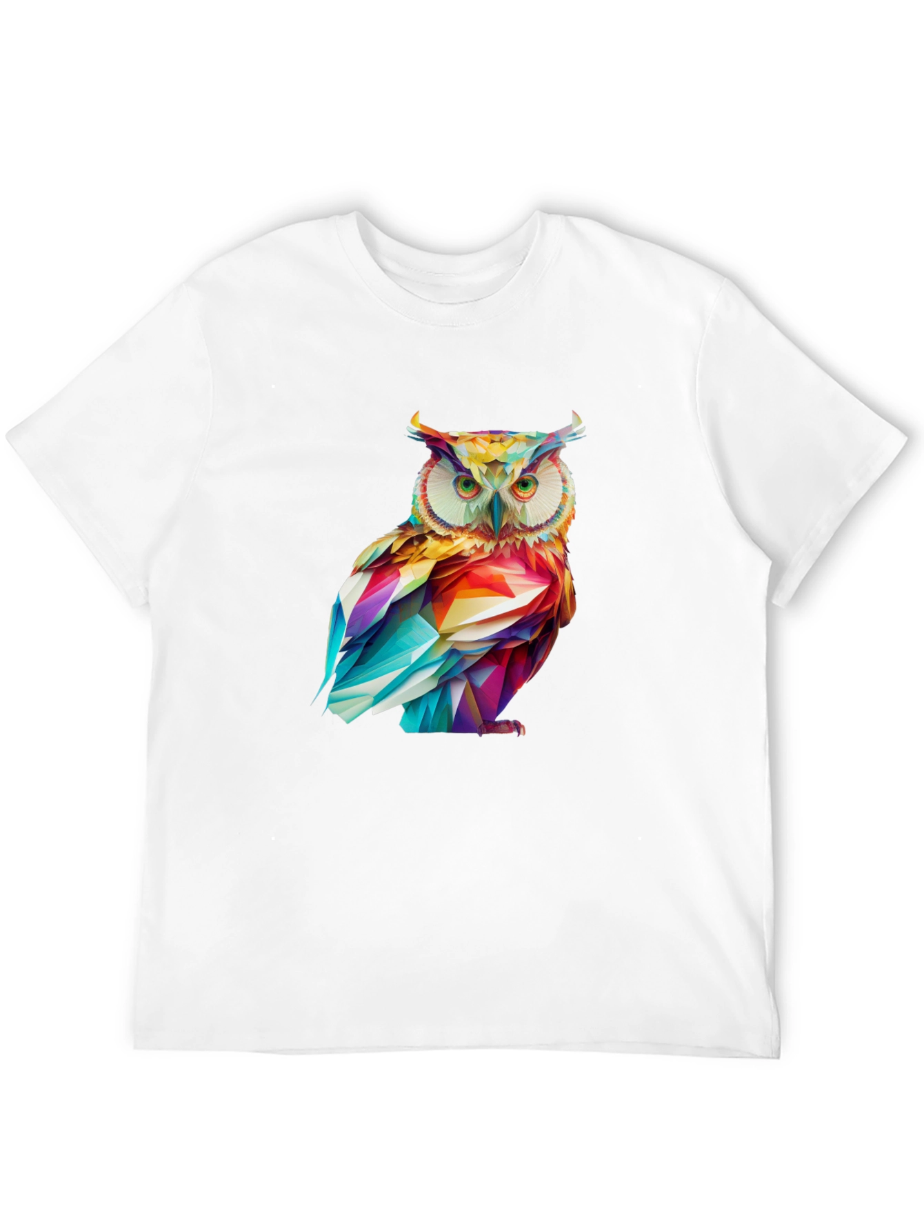 Geometric Owl Graphic Tee - Stylish Mens T-Shirt