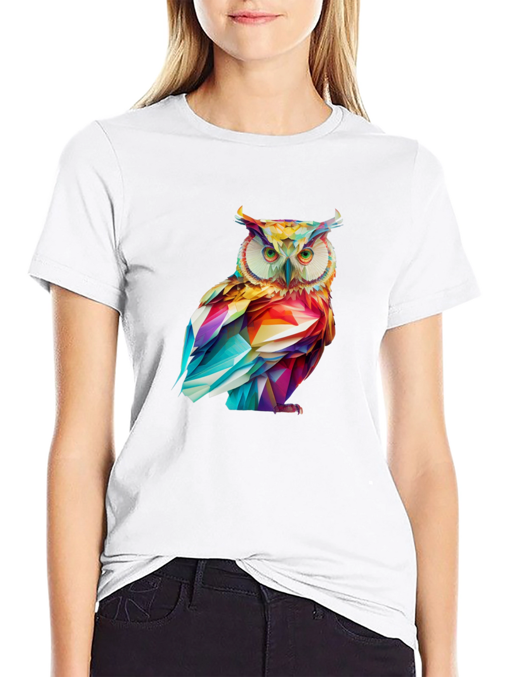 Geometric Owl Graphic Tee - Stylish Mens T-Shirt