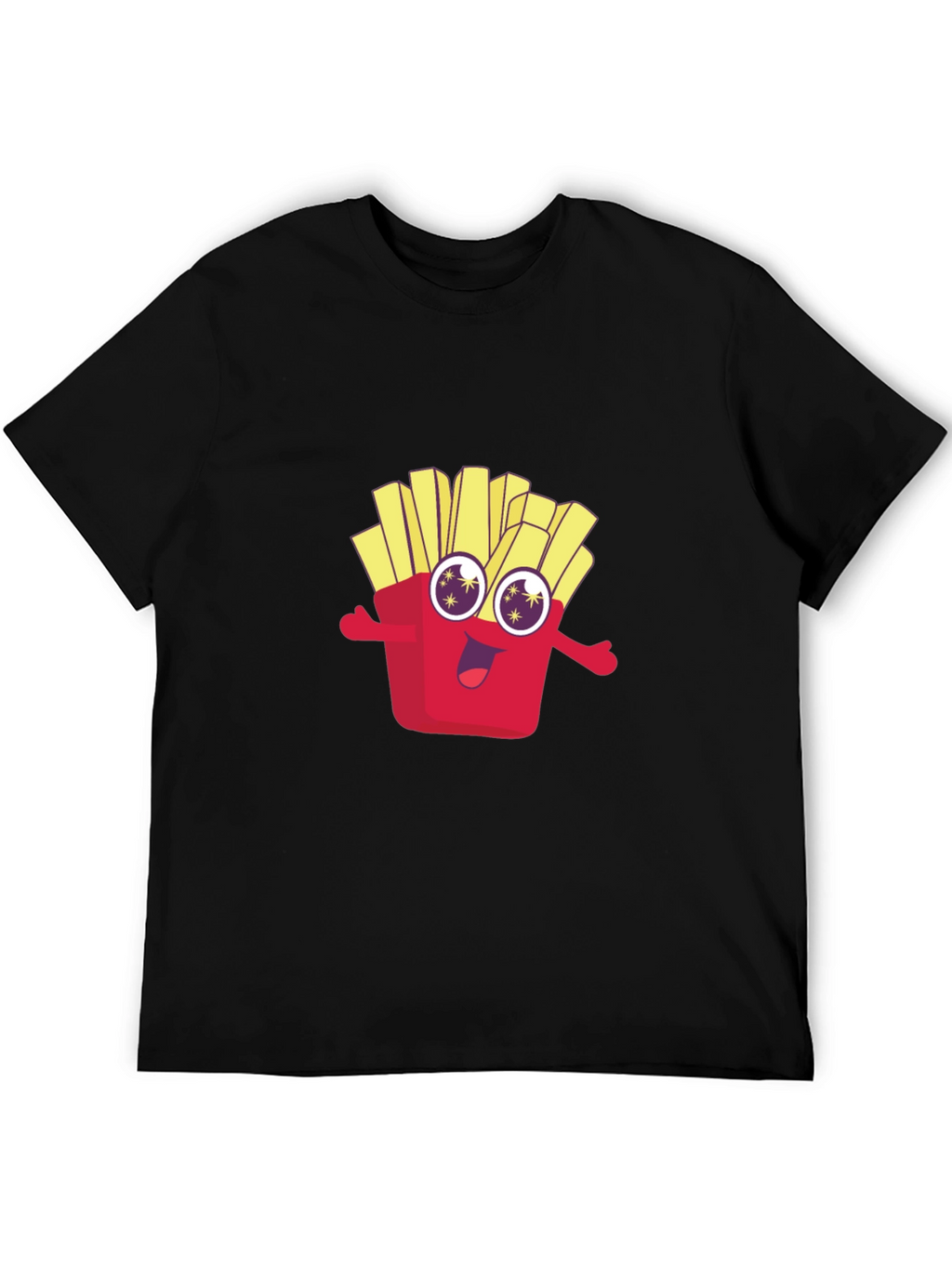 Funny Fries Graphic Tee - Black Cotton T-Shirt