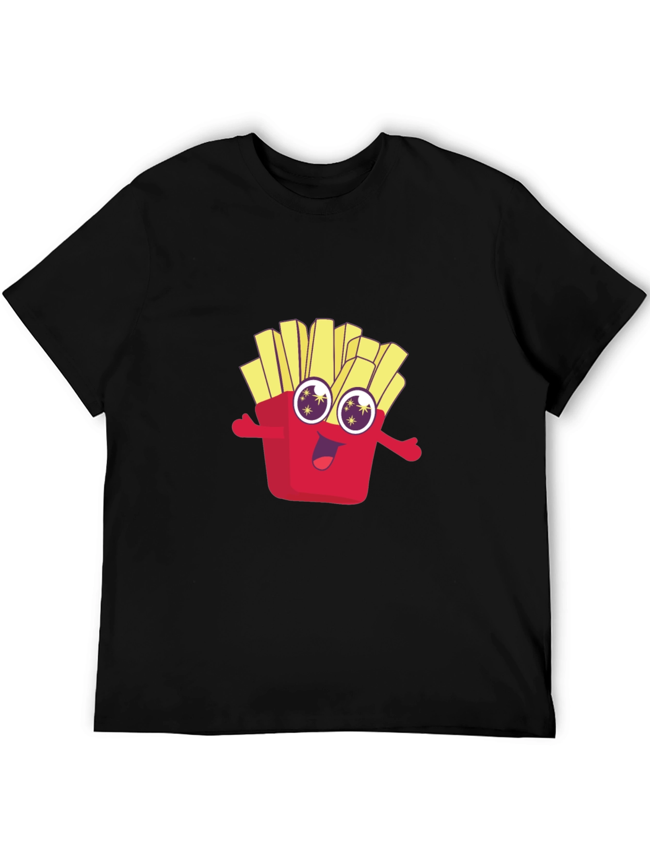 Funny Fries Graphic Tee - Black Cotton T-Shirt