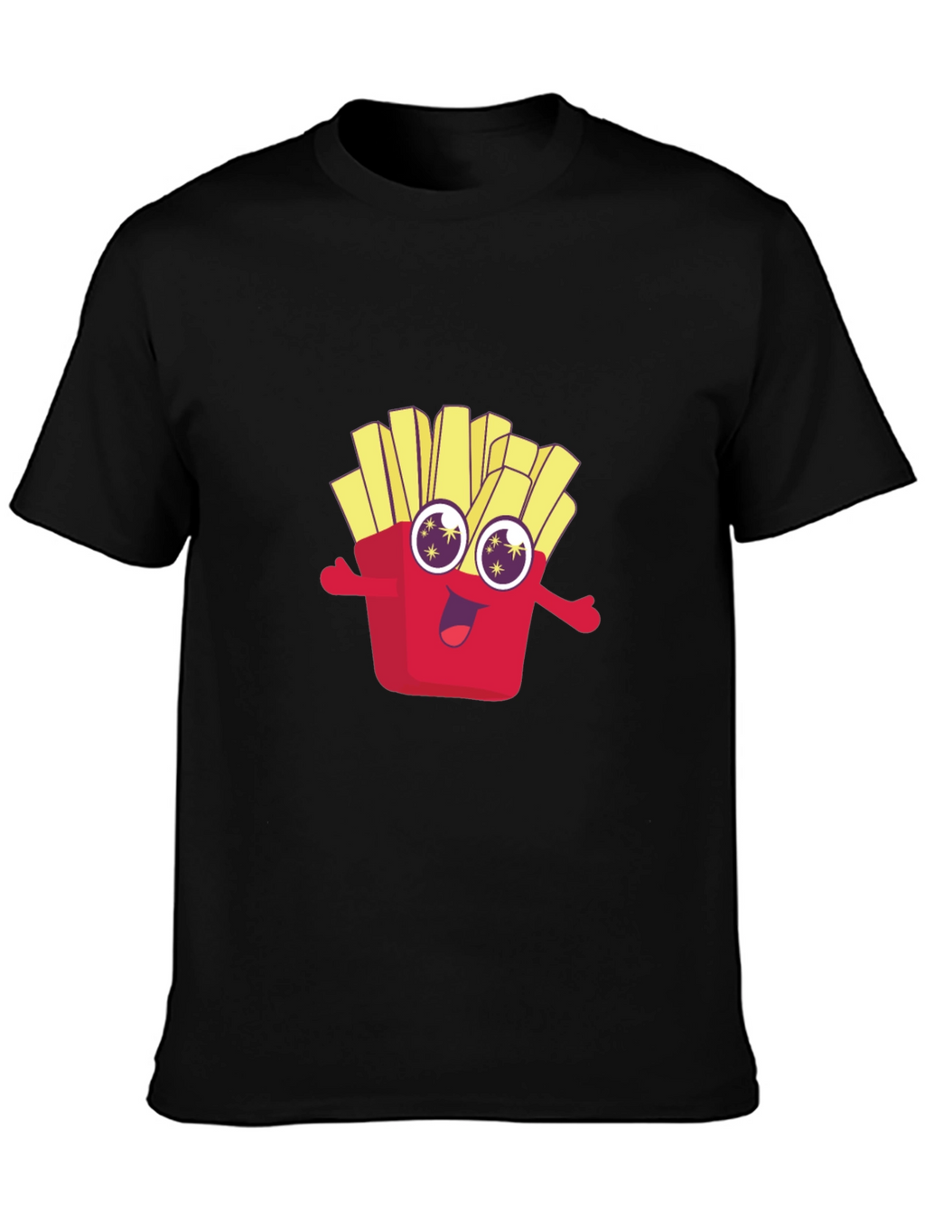 Funny Fries Graphic Tee - Black Cotton T-Shirt