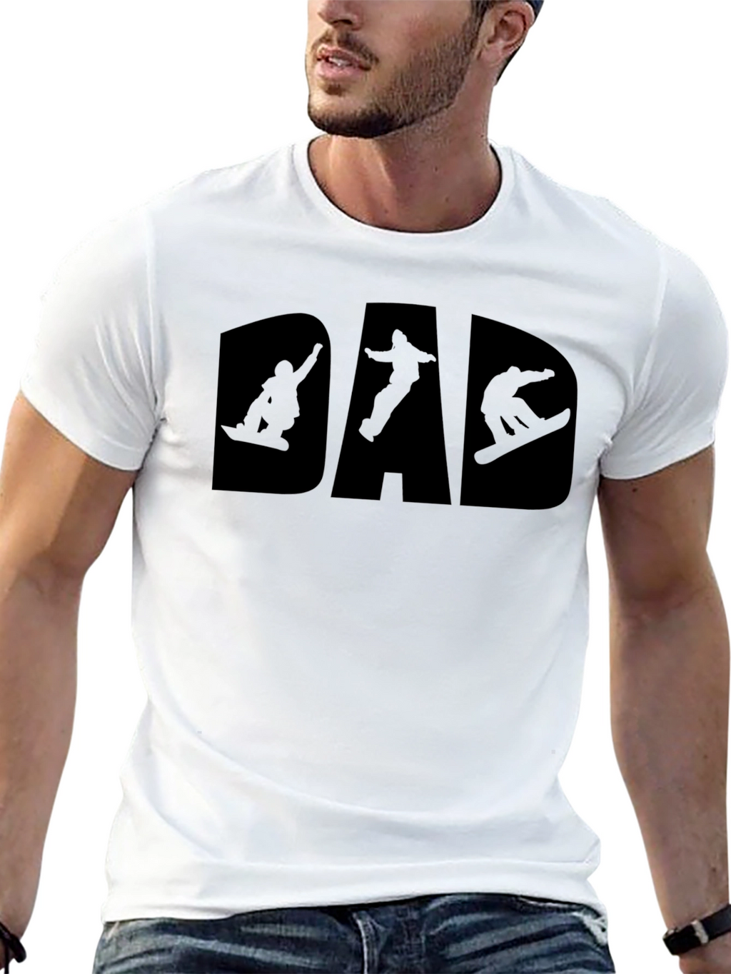Snowboard Dad T-Shirt - Black Graphic Tee