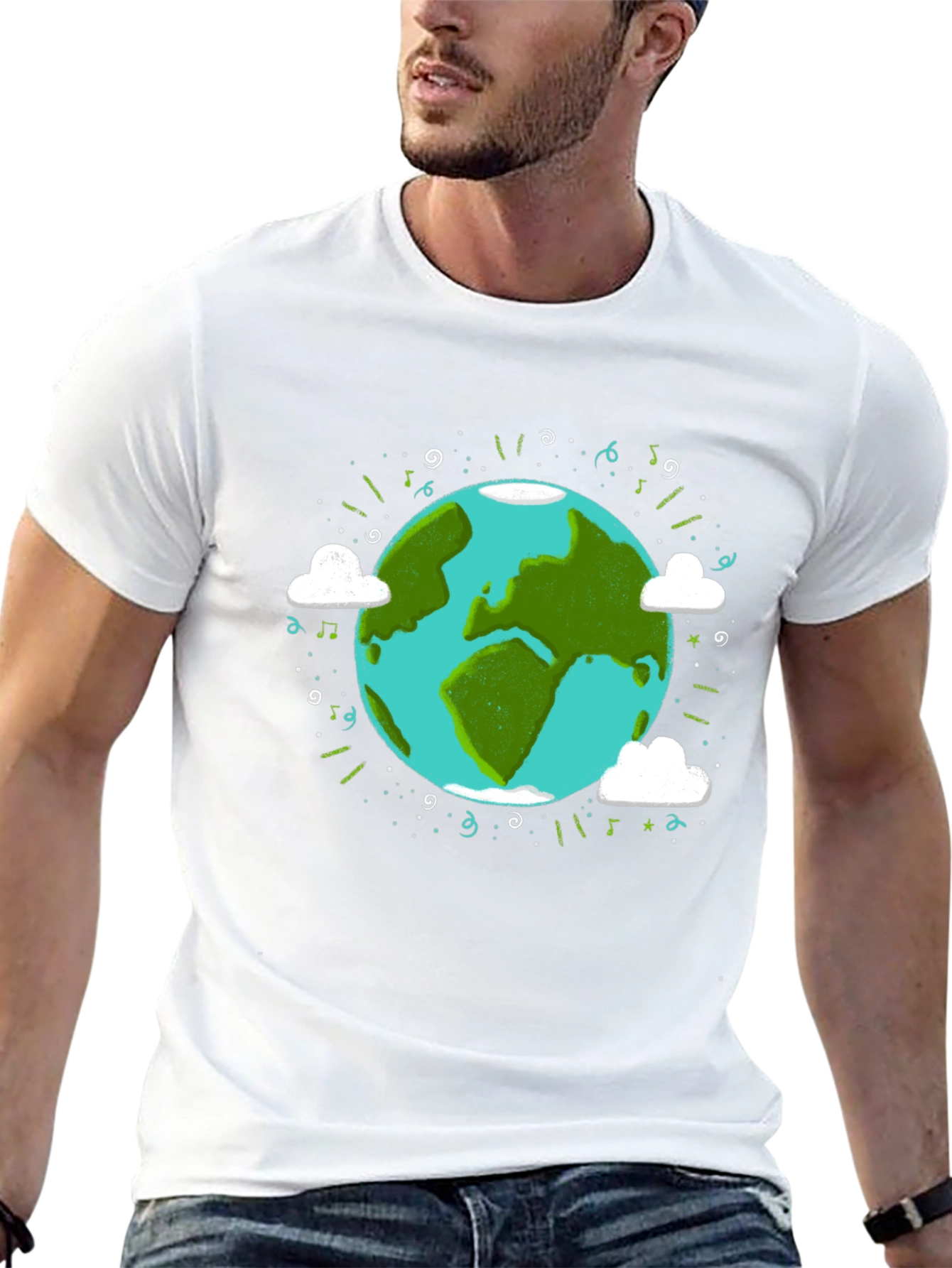Earth Day Graphic Tee - World Illustration T-Shirt