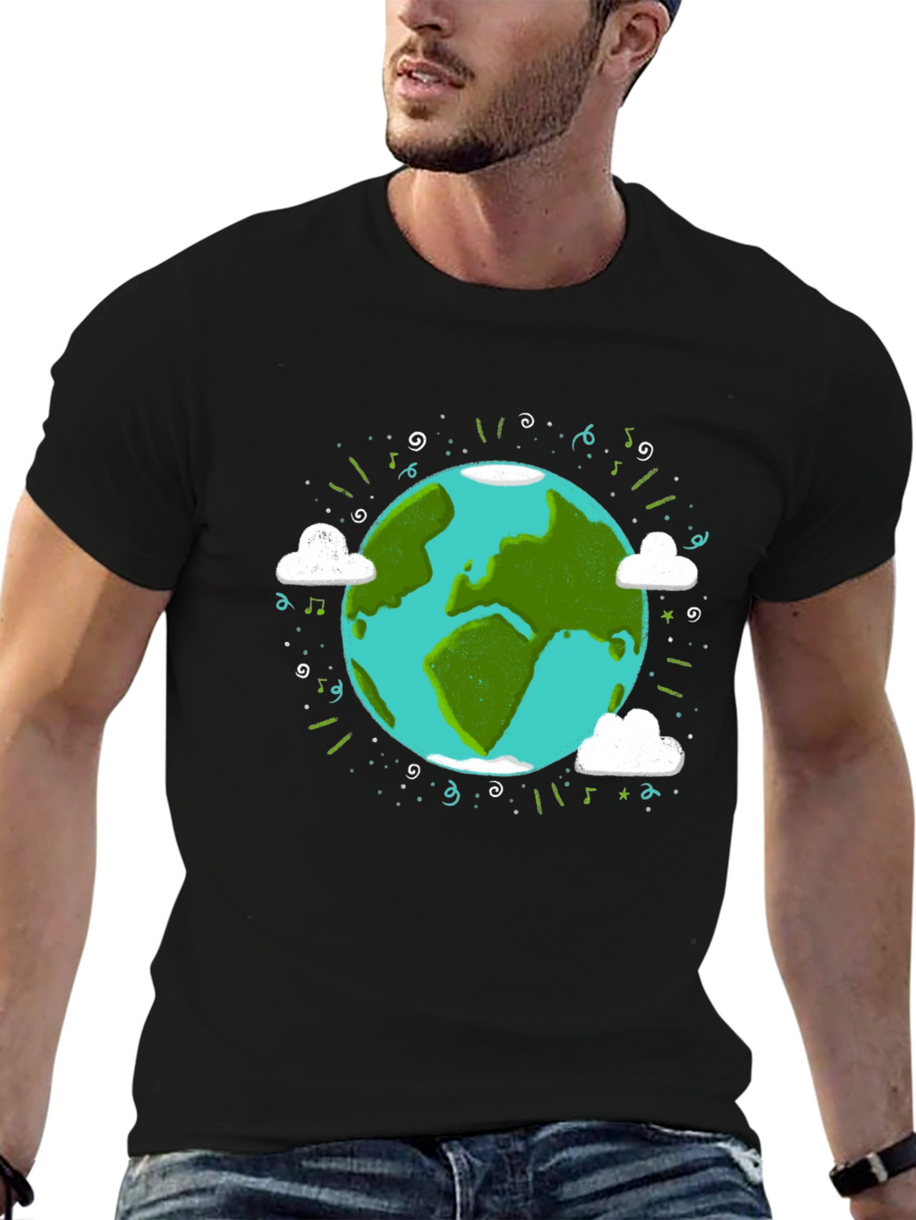 Earth Day Graphic Tee - World Illustration T-Shirt