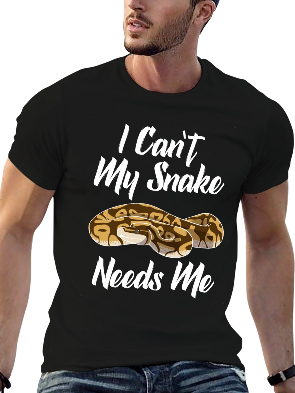 I Cant My Snake Needs Me Mens T-Shirt