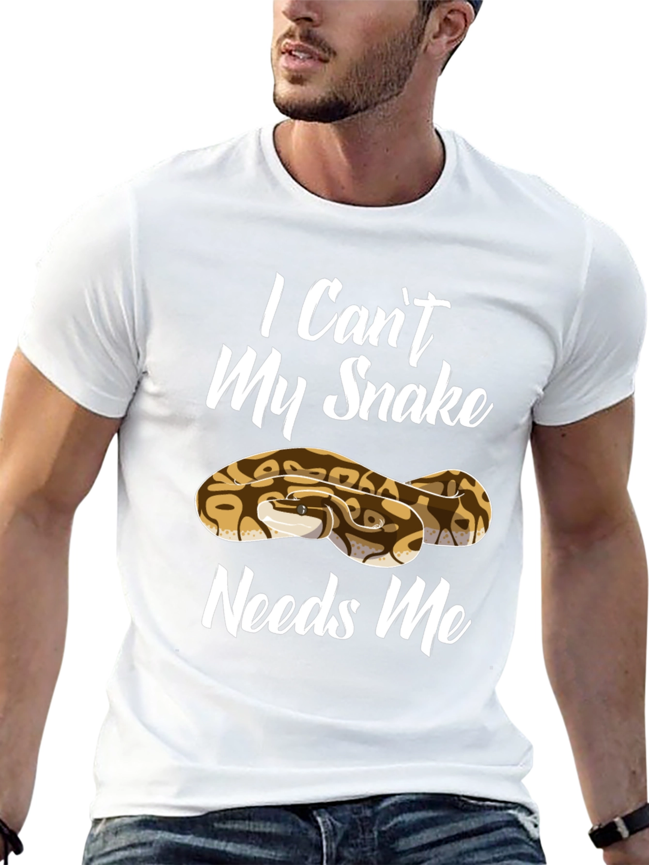 I Cant My Snake Needs Me Mens T-Shirt