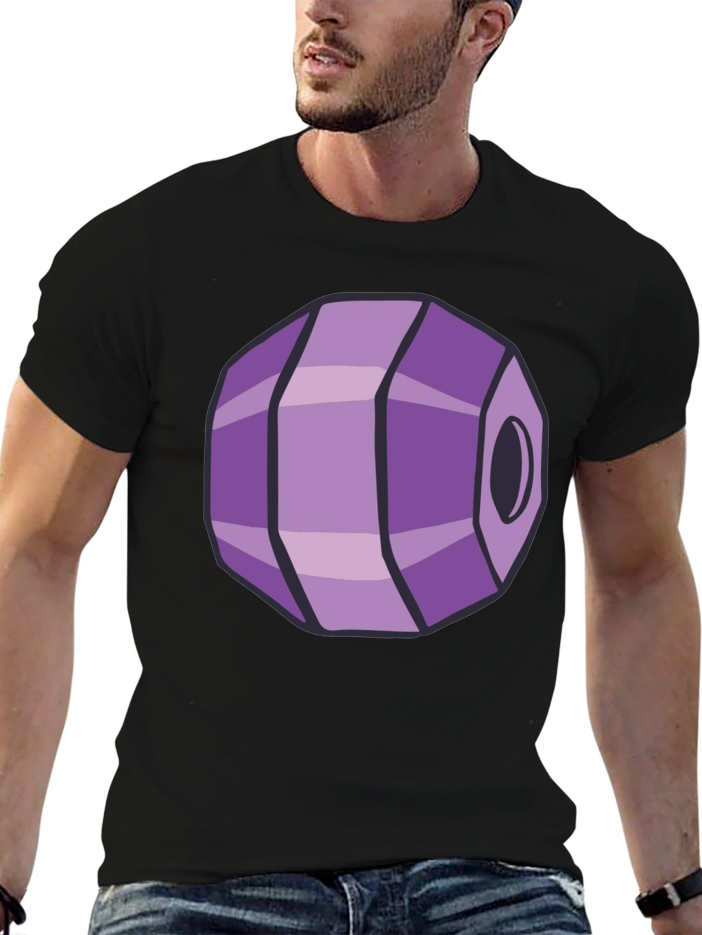 Geometric Purple Gem Graphic Tee