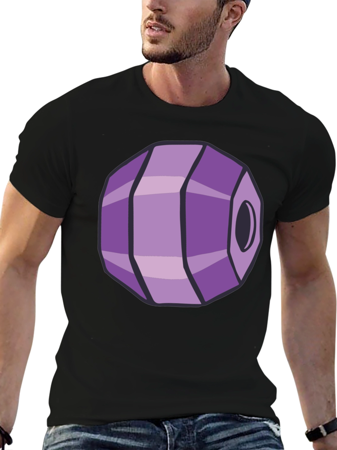 Geometric Purple Gem Graphic Tee