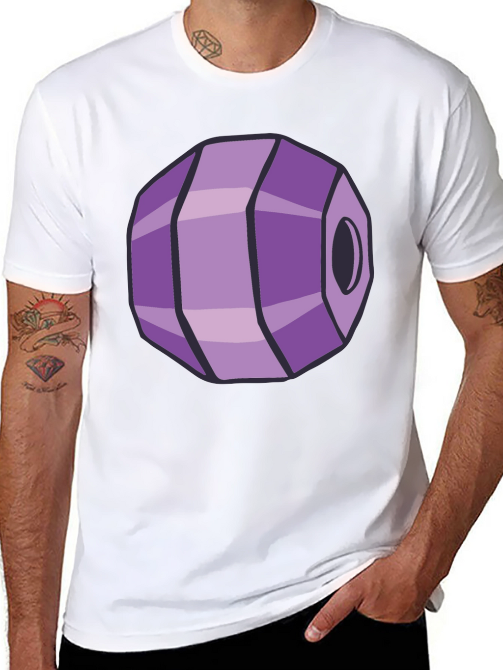 Geometric Purple Gem Graphic Tee