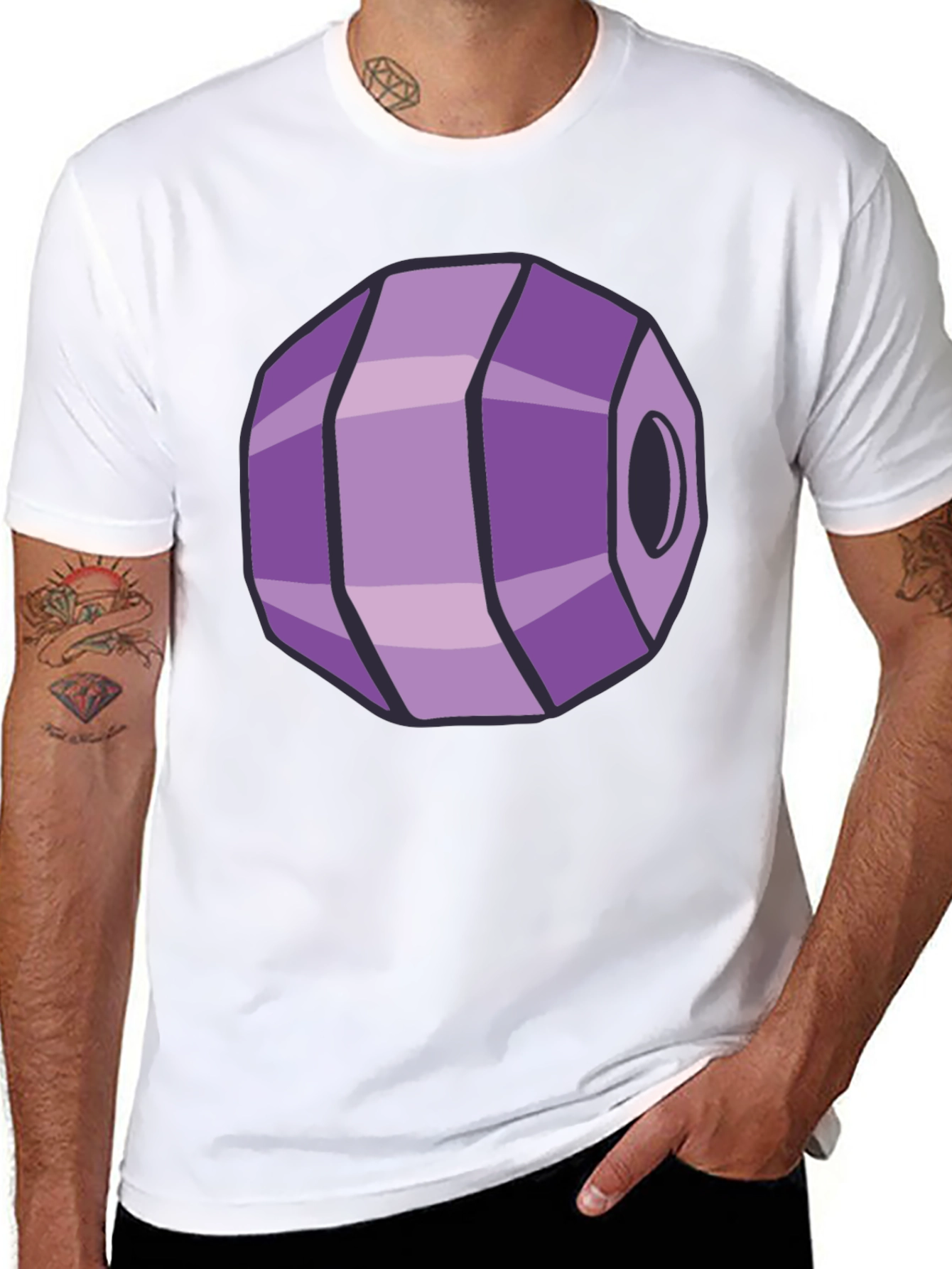 Geometric Purple Gem Graphic Tee