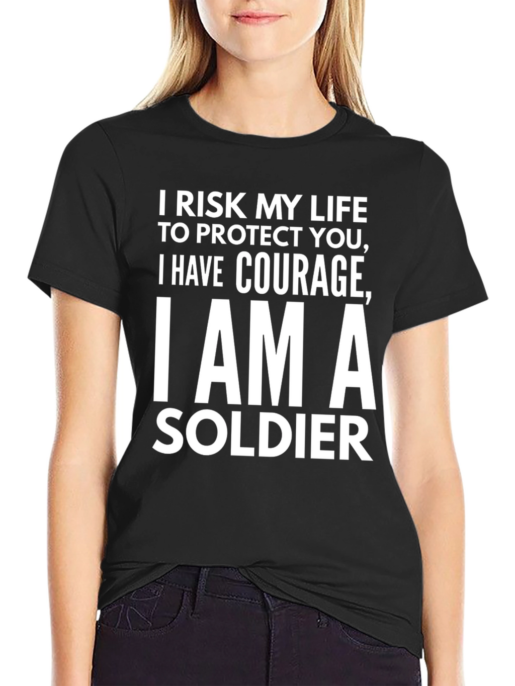 Courageous Soldier Graphic Tee - Black