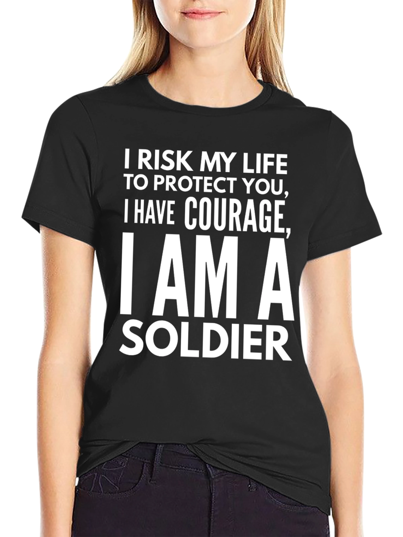 Courageous Soldier Graphic Tee - Black