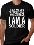 Courageous Soldier Graphic Tee - Black
